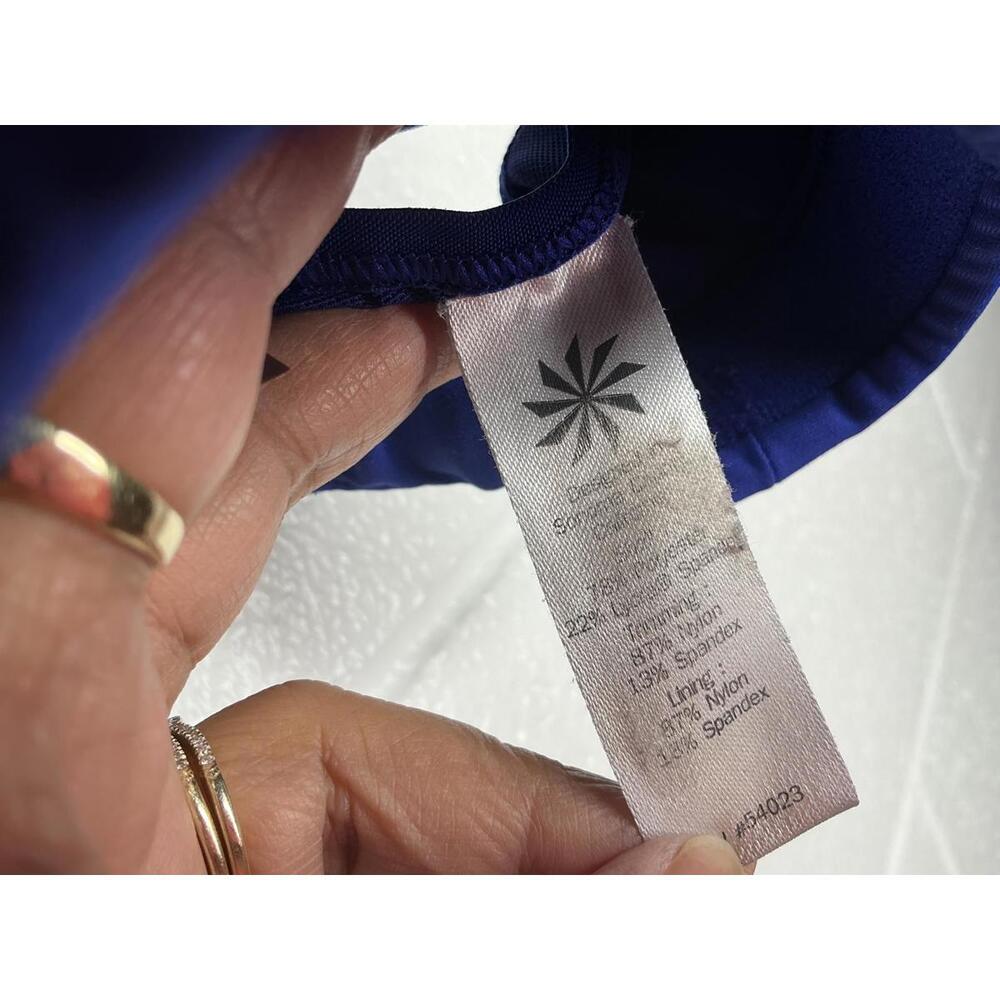 < Athleta Blue Racerback Sports Bra Size Small > - Picture 3 of 4